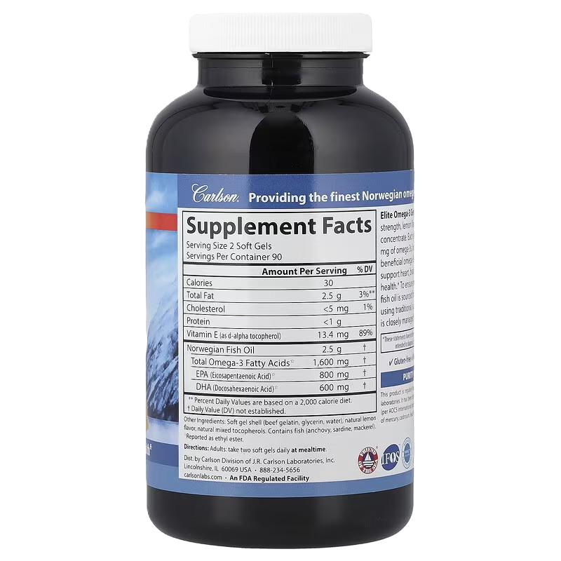 Carlson Labs Elite Omega-3 Gems 180 softgels