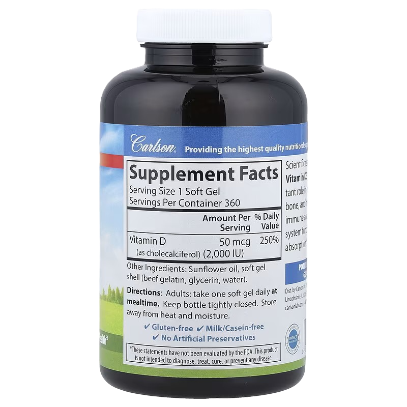 Carlson Labs Vitamin D3 2000 IU 360 softgels
