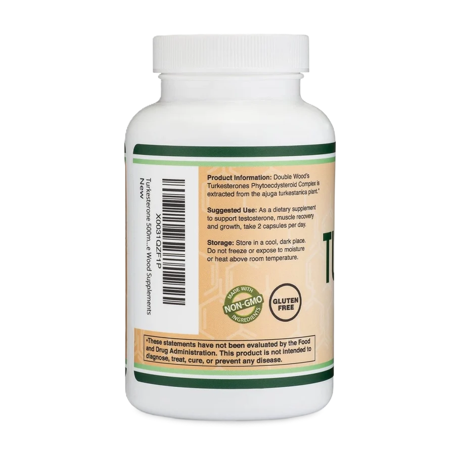 Double Wood Turkesterona 500mg 120 Cápsulas Sin Sabor