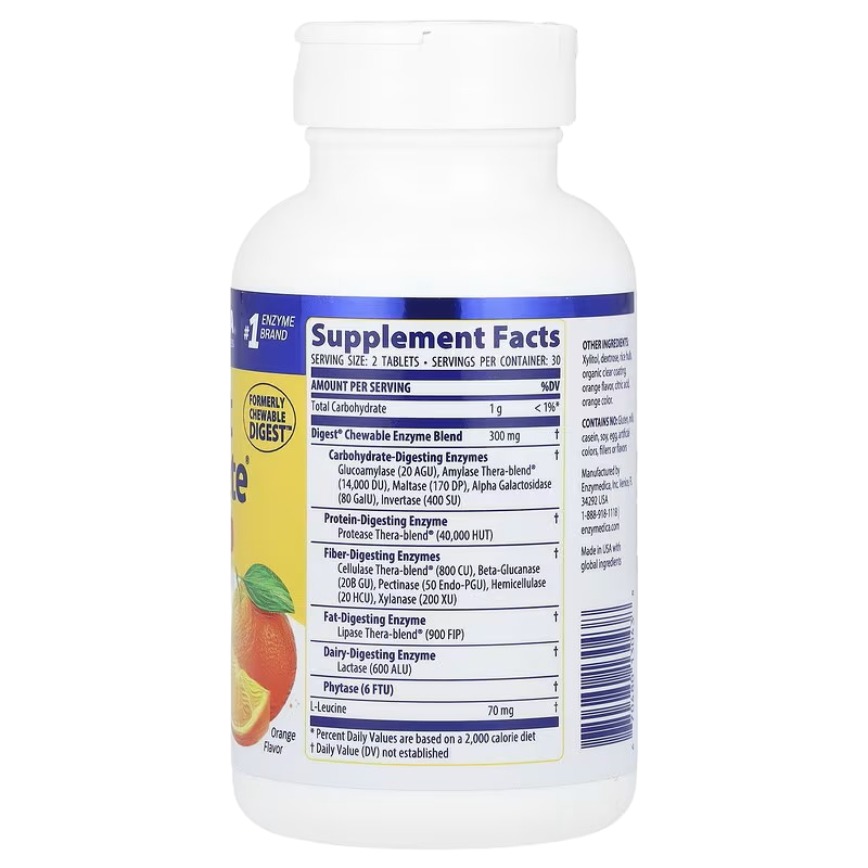 Enzymedica Digest Complete Chewable Orange 60 Tablets