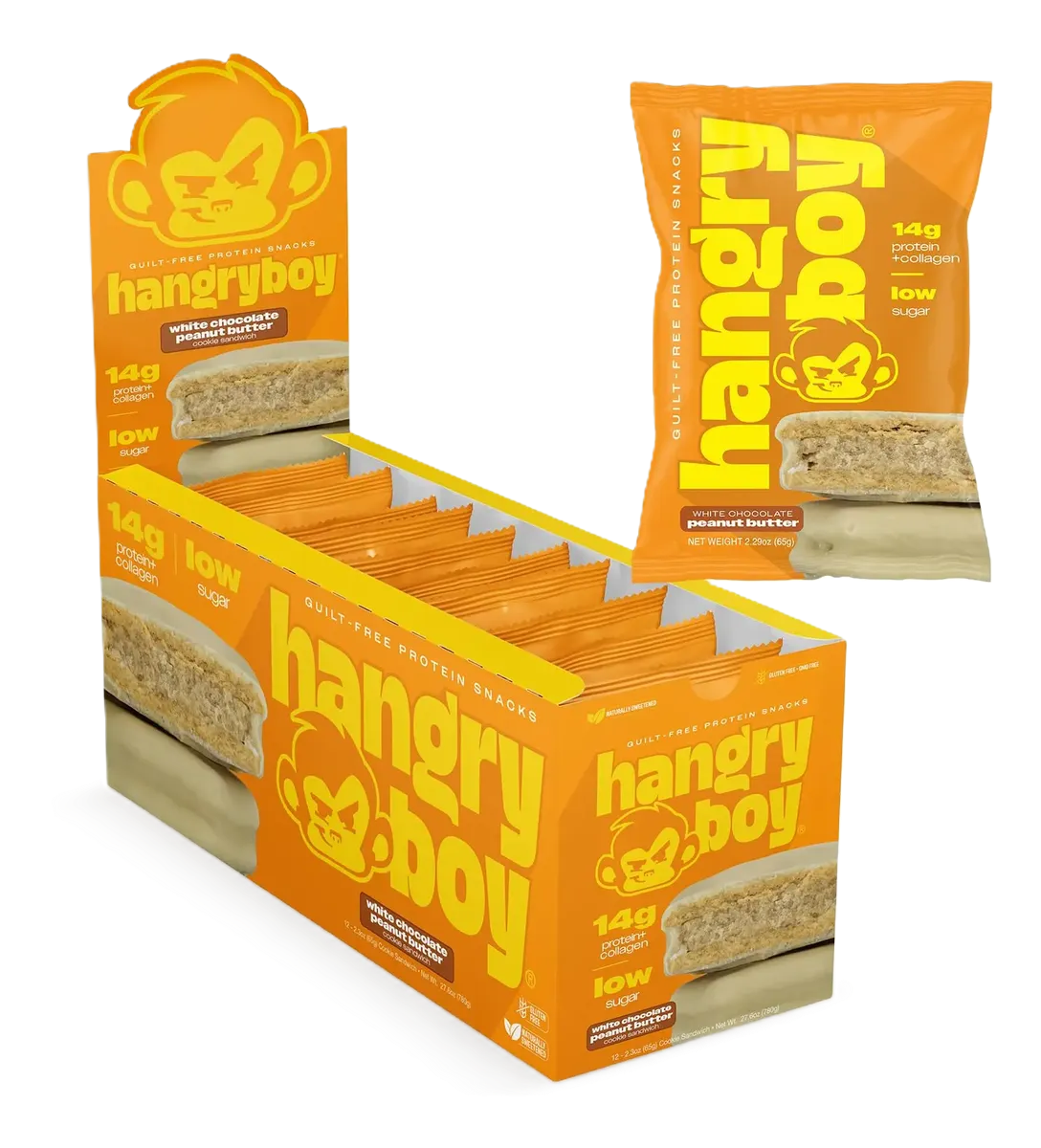 Hangryboy Snack de Proteína 65g 12pzs