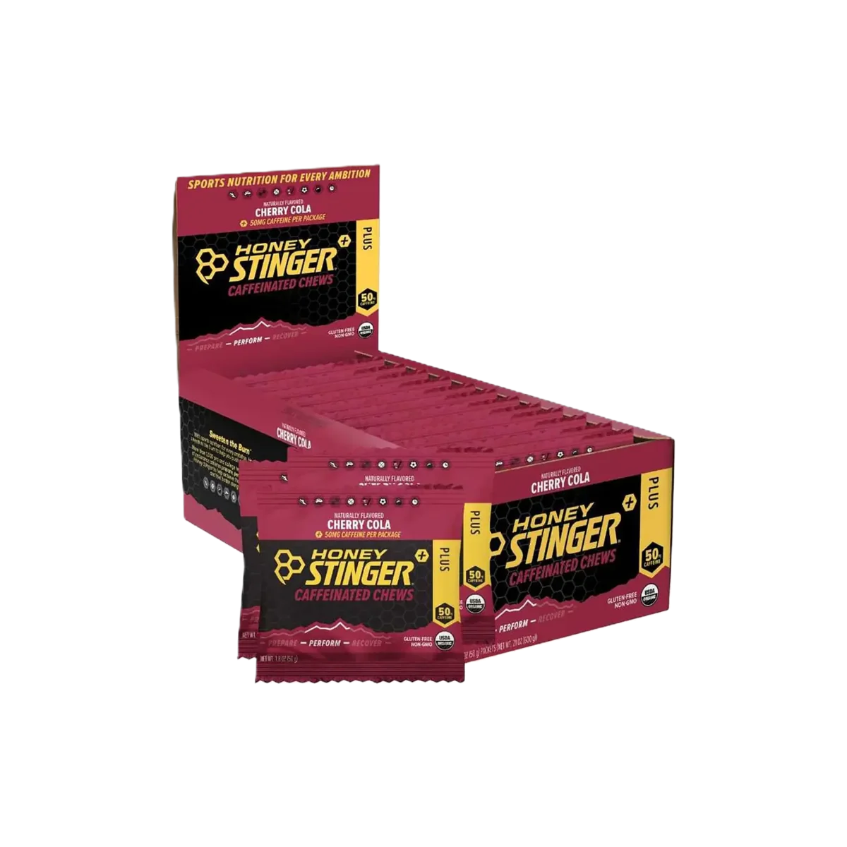 Honey Stinger Gomitas Energéticas con Cafeína Caja 12pz Cherry Cola