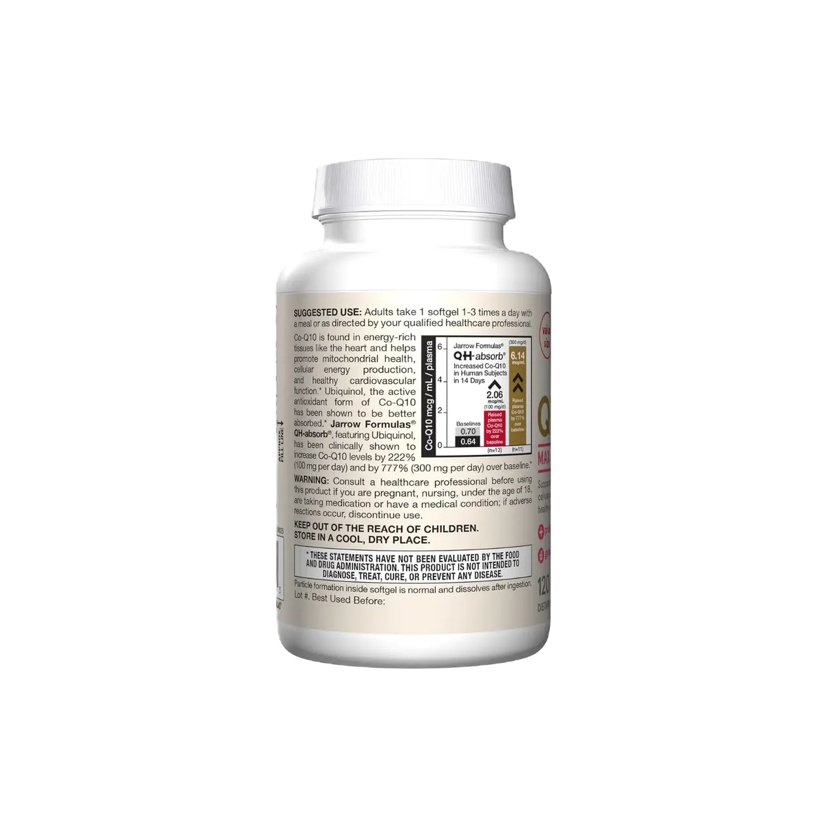 Jarrow Formulas Ubiquinol QH-Absorb 100mg 120 Cápsulas