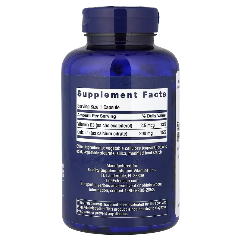 Life Extension Calcium Citrate + Vitamin D 200 caps