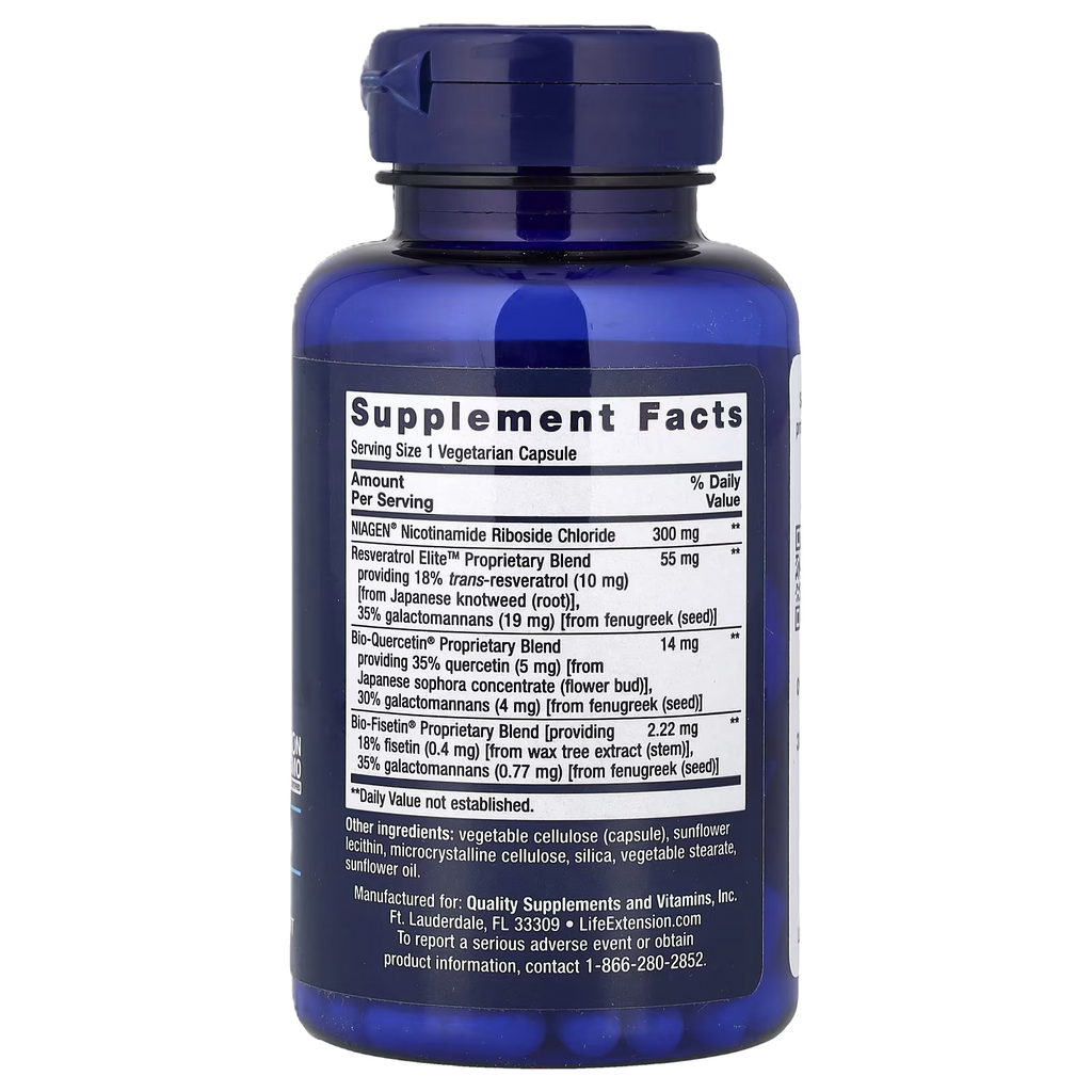 Life Extension NAD Cell Regenerator & Resveratrol Elite 30 Vegcaps