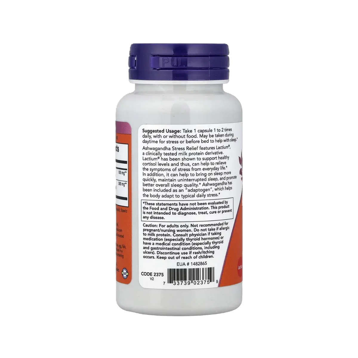 NOW Ashwagandha para Aliviar el Estrés 60 Vcaps