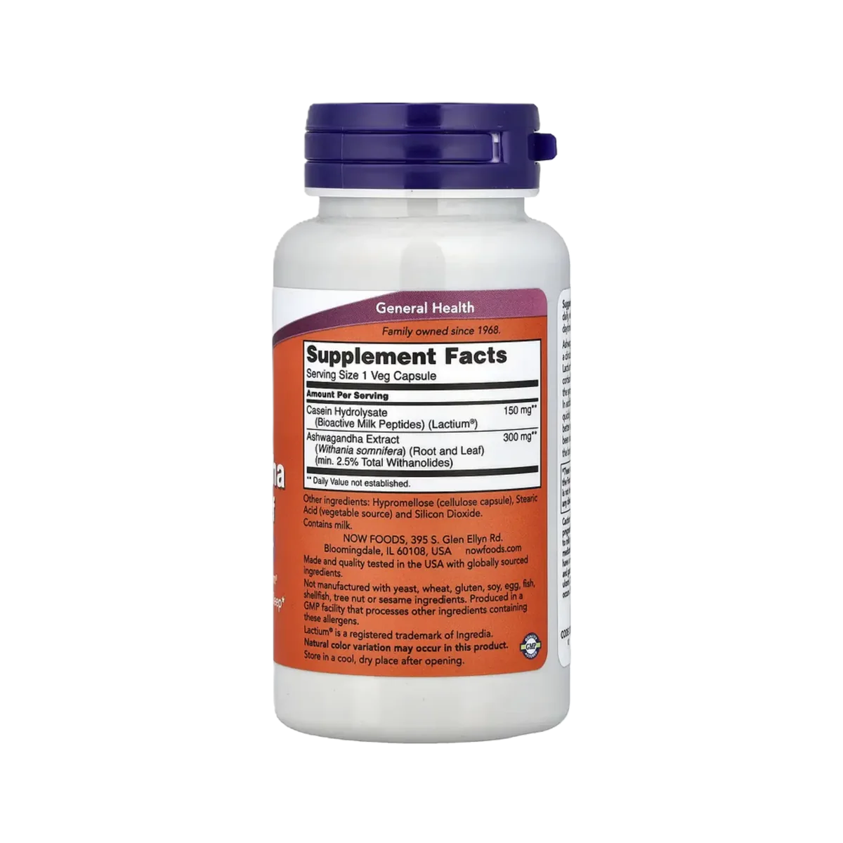 NOW Ashwagandha para Aliviar el Estrés 60 Vcaps