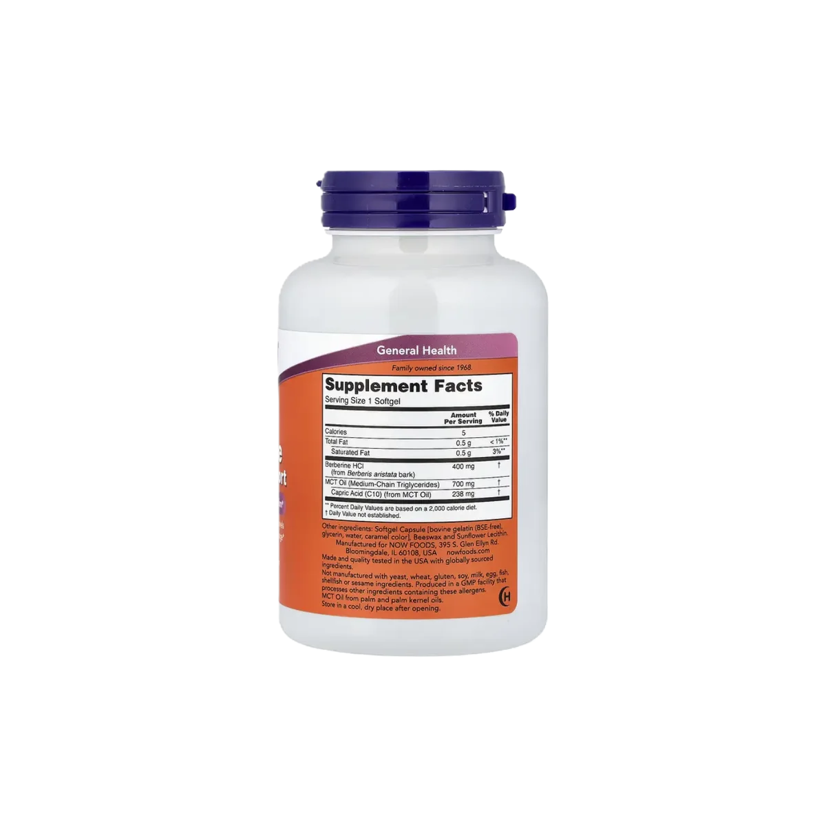 NOW Berberina Ayuda a Metabolizar la Glucosa 90 Cápsulas