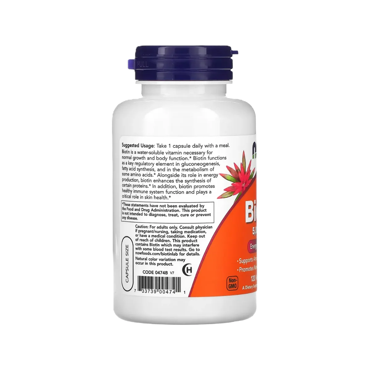 NOW Biotina 5000mcg 120 Vcaps