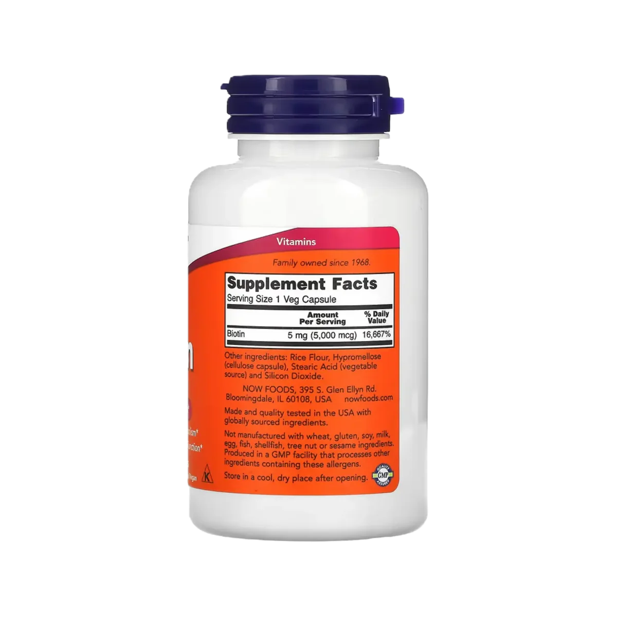 NOW Biotina 5000mcg 120 Vcaps