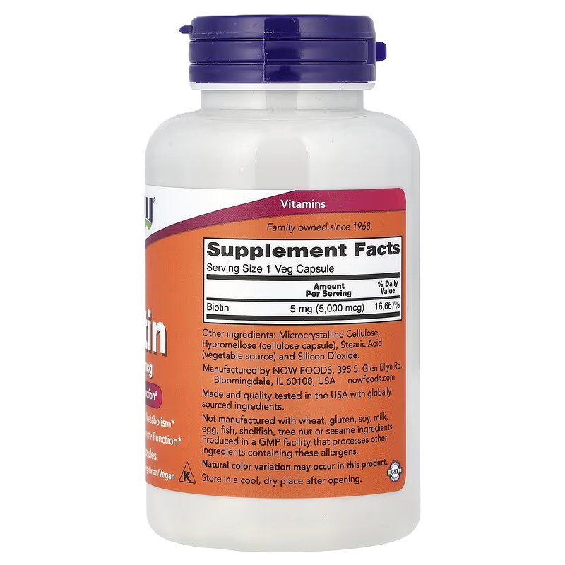 NOW Foods Biotin 5000 mcg 120 vcaps