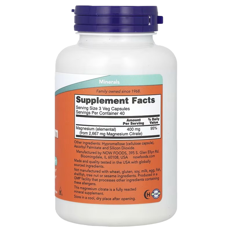 NOW Foods Magnesium Citrate 120 vegcaps