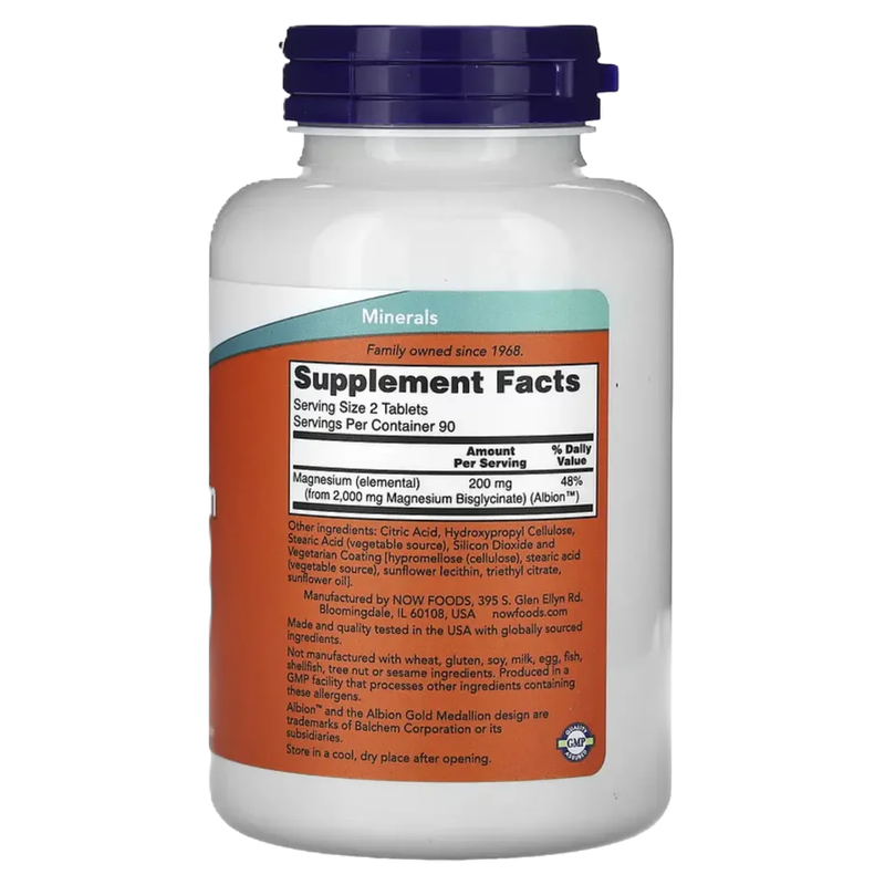 NOW Foods Magnesium Glycinate 180 Tablets