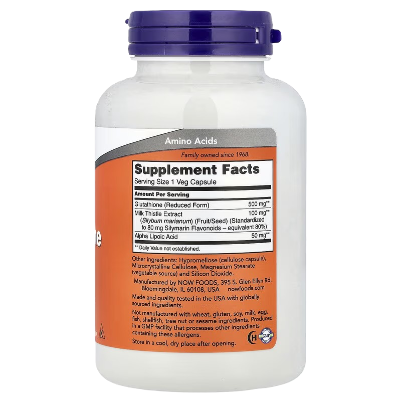NOW Foods Glutathione 500 mg 120 veg capsules