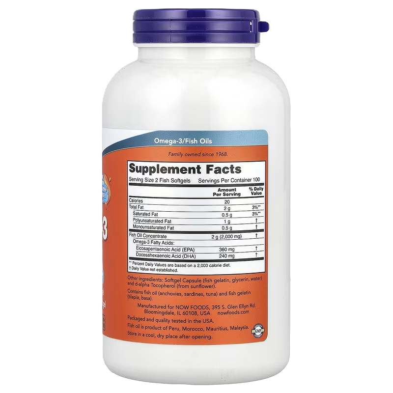 NOW Foods Omega-3 1000 mg 200 softgels