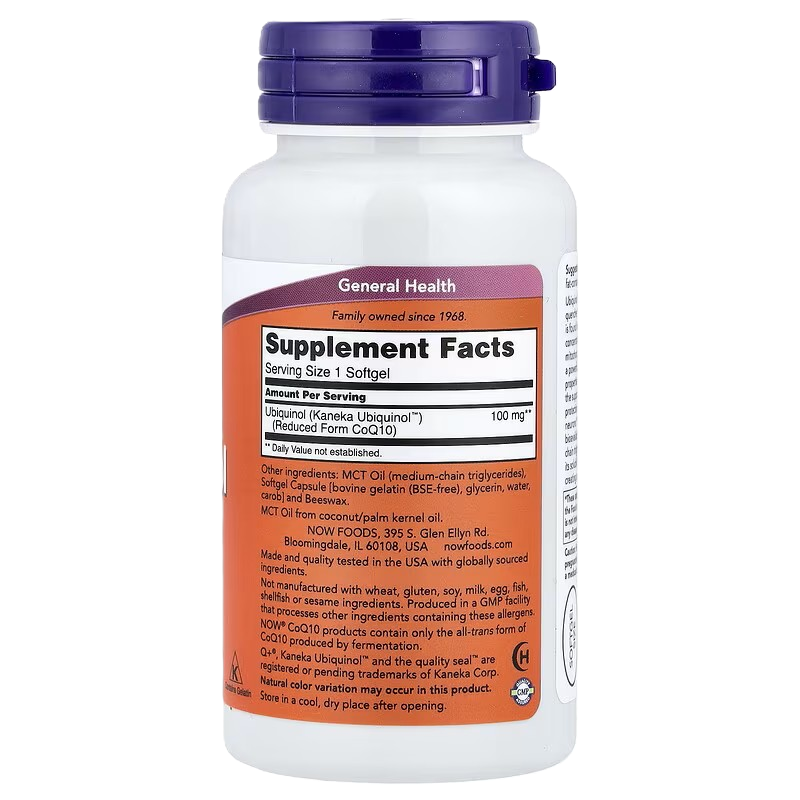 NOW Foods Ubiquinol 100 mg 60 softgels