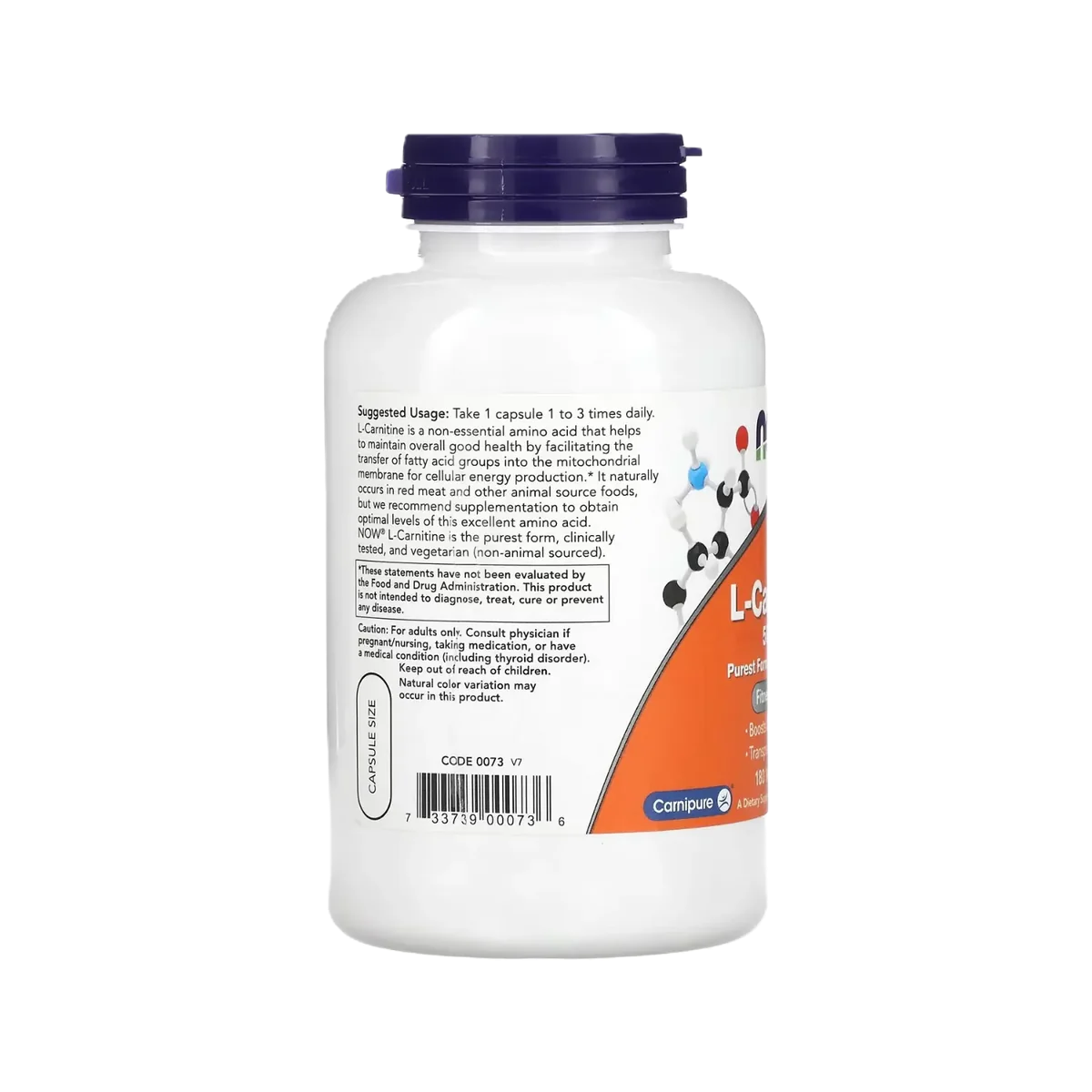 NOW L-Carnitina 500mg 180 Vegcaps
