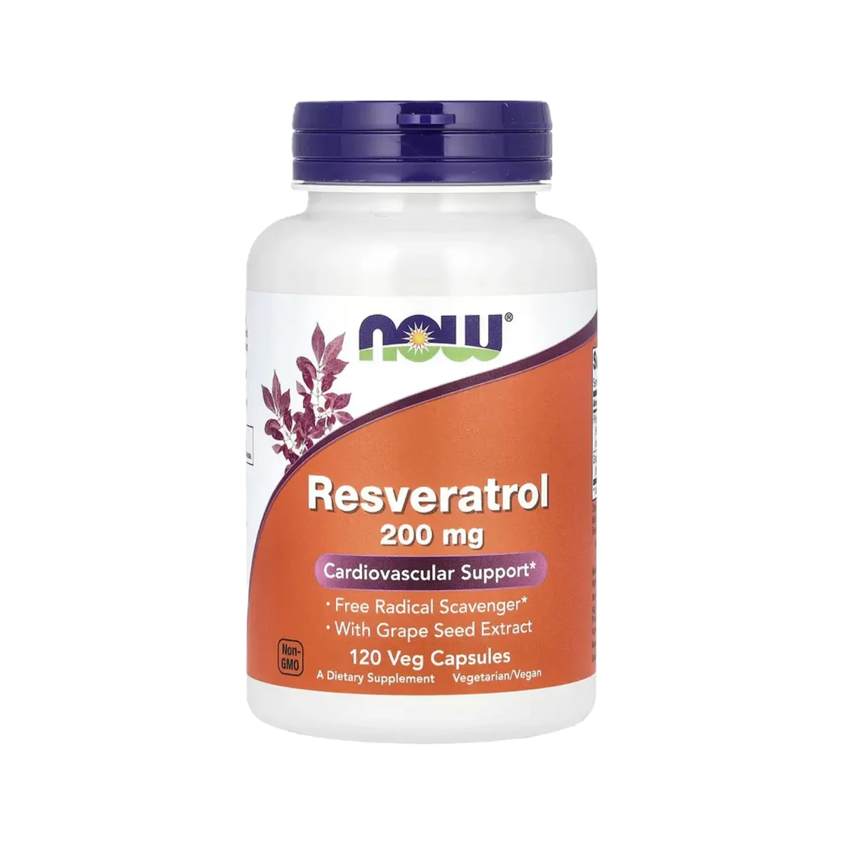 NOW Resveratrol Natural 200mg 120 Cápsulas