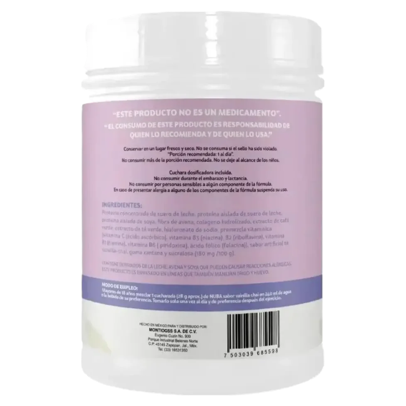 NUBA PROTEÍNA CON COLÁGENO VAINILLA CHAI 250G
