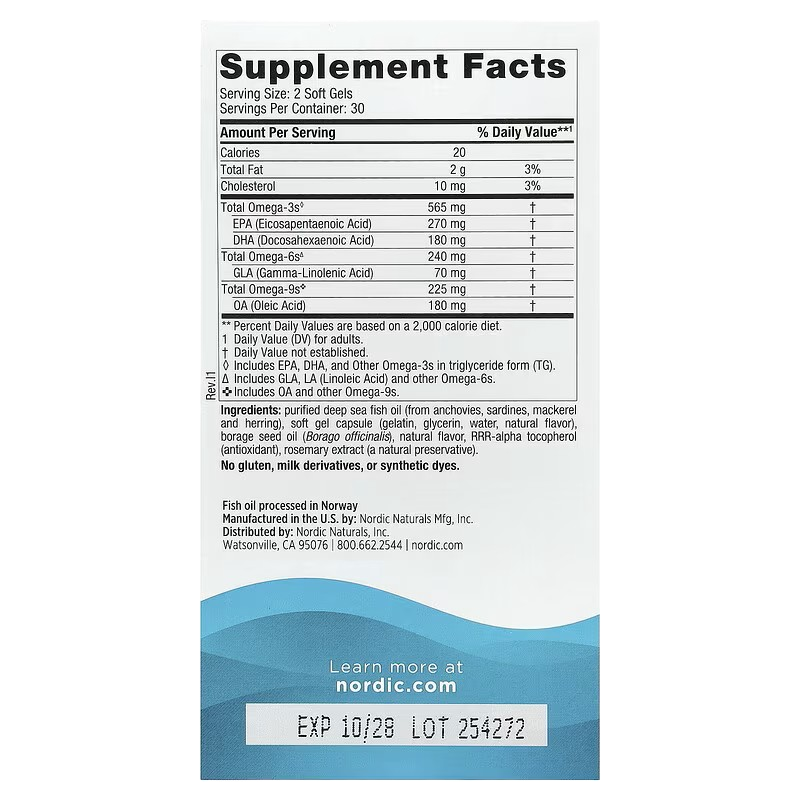 Nordic Naturals Complete Omega 3-6-9 60 softgels