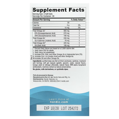 Nordic Naturals Complete Omega 3-6-9 60 softgels
