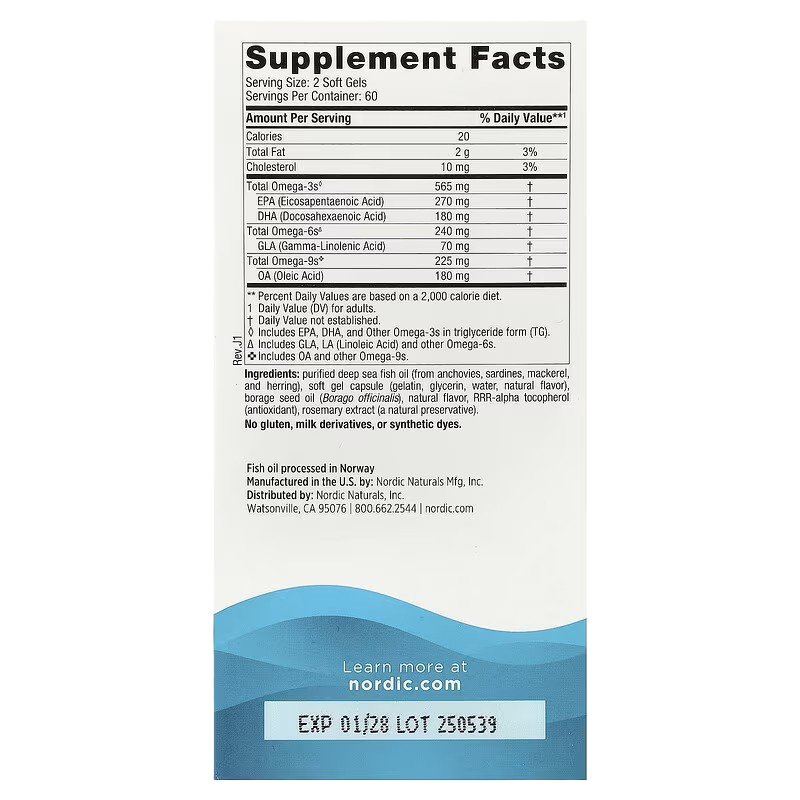 Nordic Naturals Complete Omega 565 mg 120 softgels