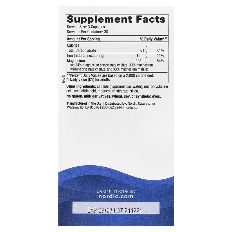 Nordic Naturals Magnesium Complex 225 mg 90 capsules