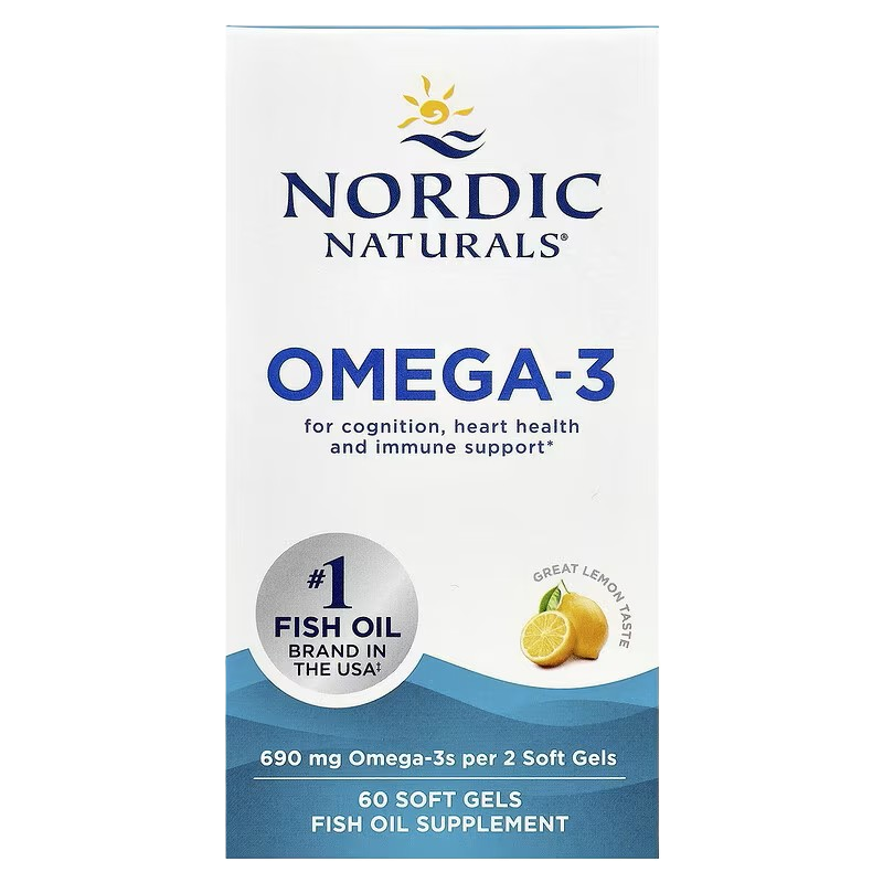 Nordic Naturals Omega-3 Lemon 690 mg 60 softgels