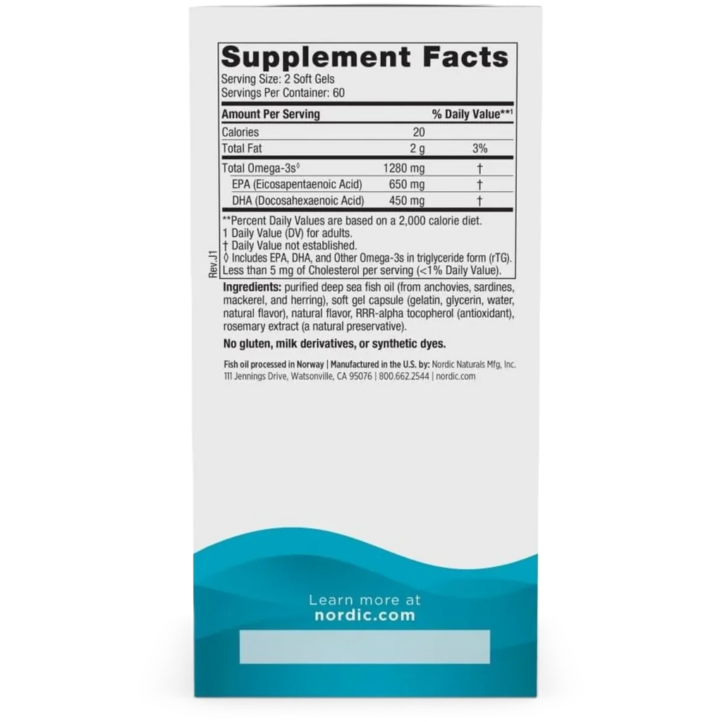Nordic Naturals Ultimate Omega 120 Softgel 1280mg Limón