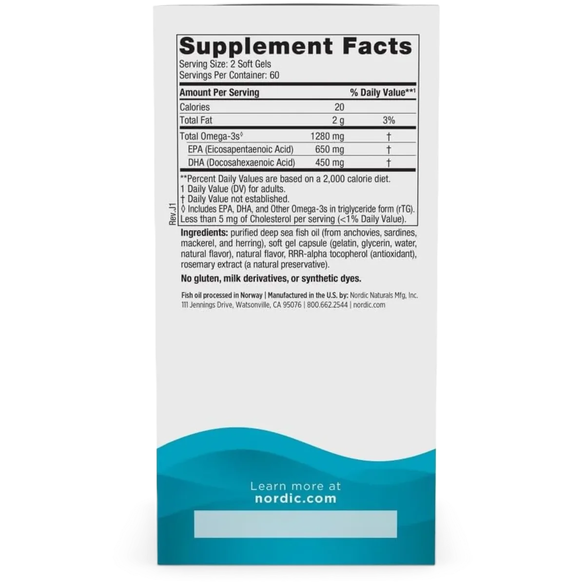 Nordic Naturals Ultimate Omega 120 Softgel 1280mg Limón
