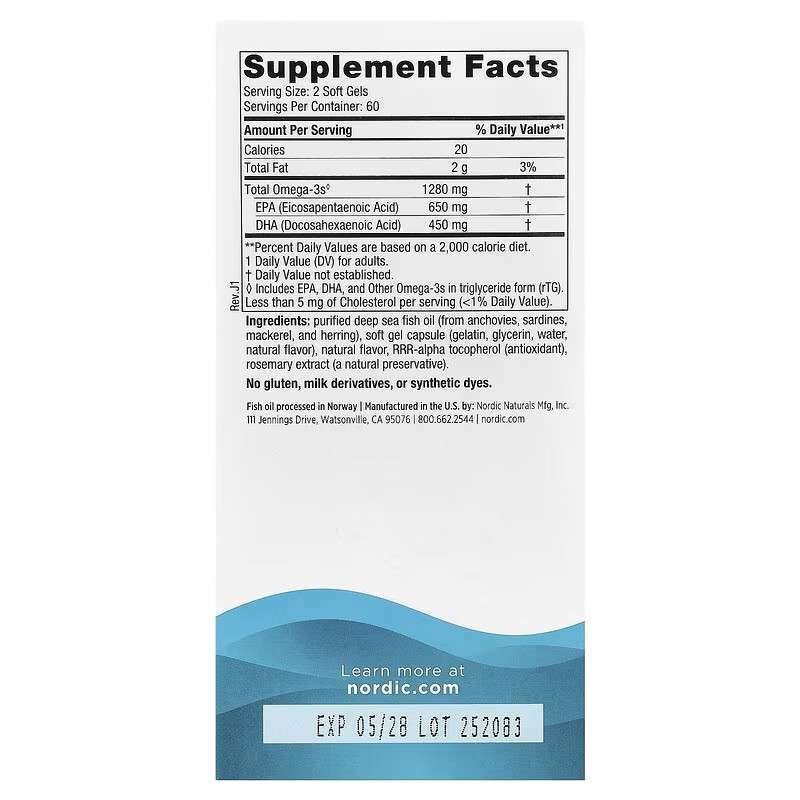 Nordic Naturals Ultimate Omega 1280 mg 120 softgels