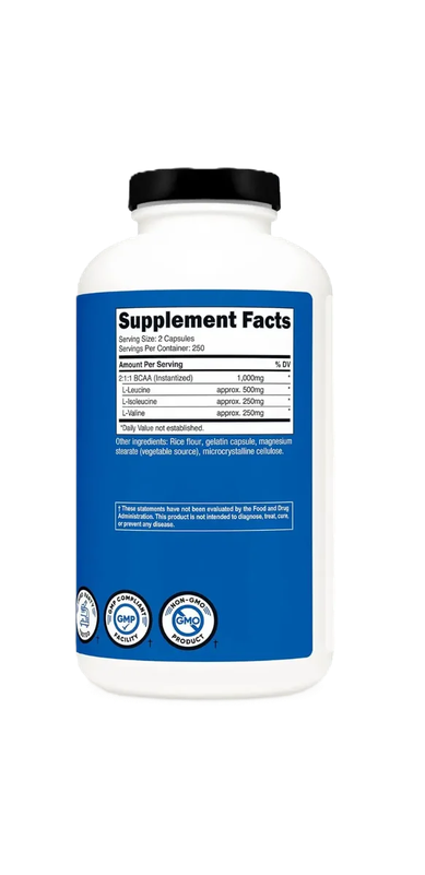 Nutricost BCAA 2:1:1 500 mg 500 Capsules