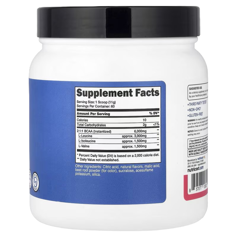 Nutricost BCAA Powder Raspberry Lemonade 60 serv