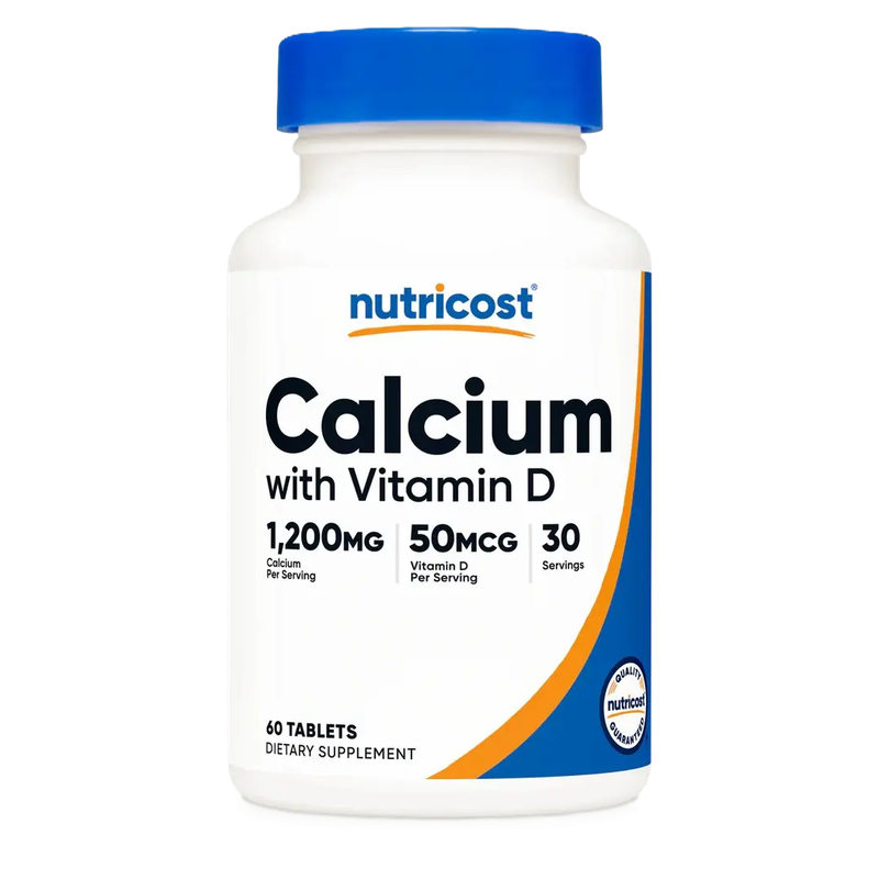 Nutricost Calcium 600mg + Vitamin D3 60 Tablets