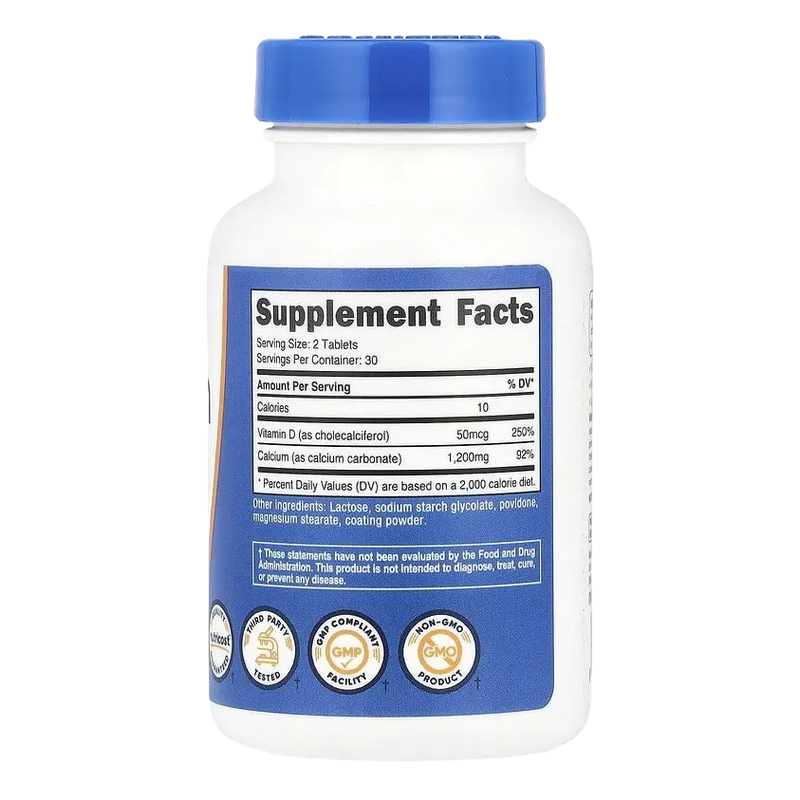 Nutricost Calcium 600mg + Vitamin D3 60 Tablets