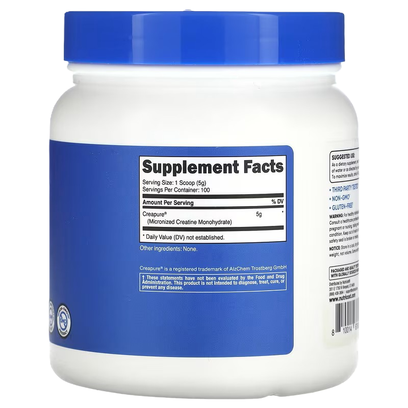 Nutricost Creatina Monohidrato Creapure en Polvo 500g Sin Sabor