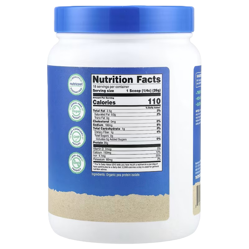 Nutricost Pea Protein Isolate Organic 1 lb