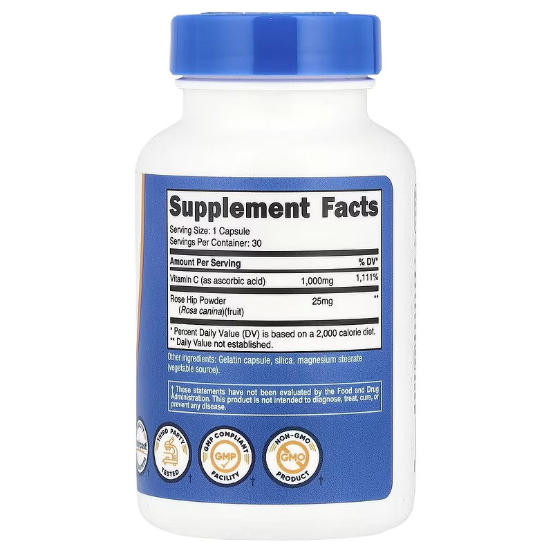 Nutricost Vitamina C con Rosa Mosqueta 1025mg 30 Cápsulas