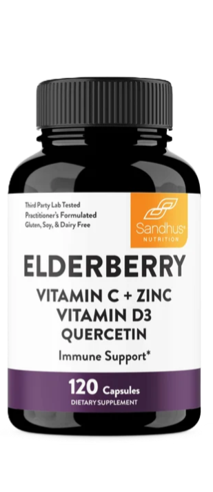 Sandhus Elderberry Vitamina C Zinc Plus 120 Cápsulas