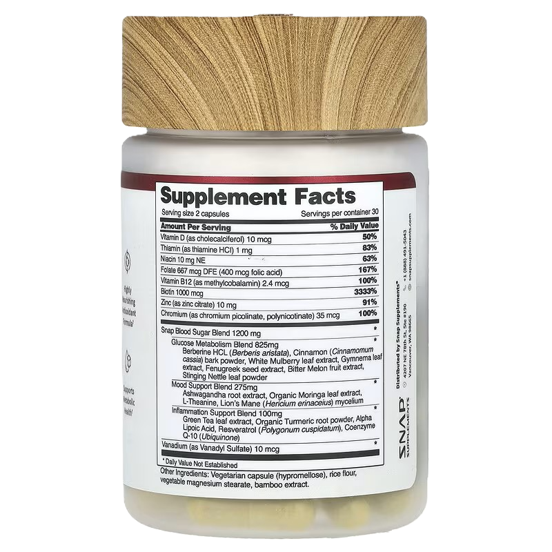 Snap Supplements Blood Sugar Blend 60ct