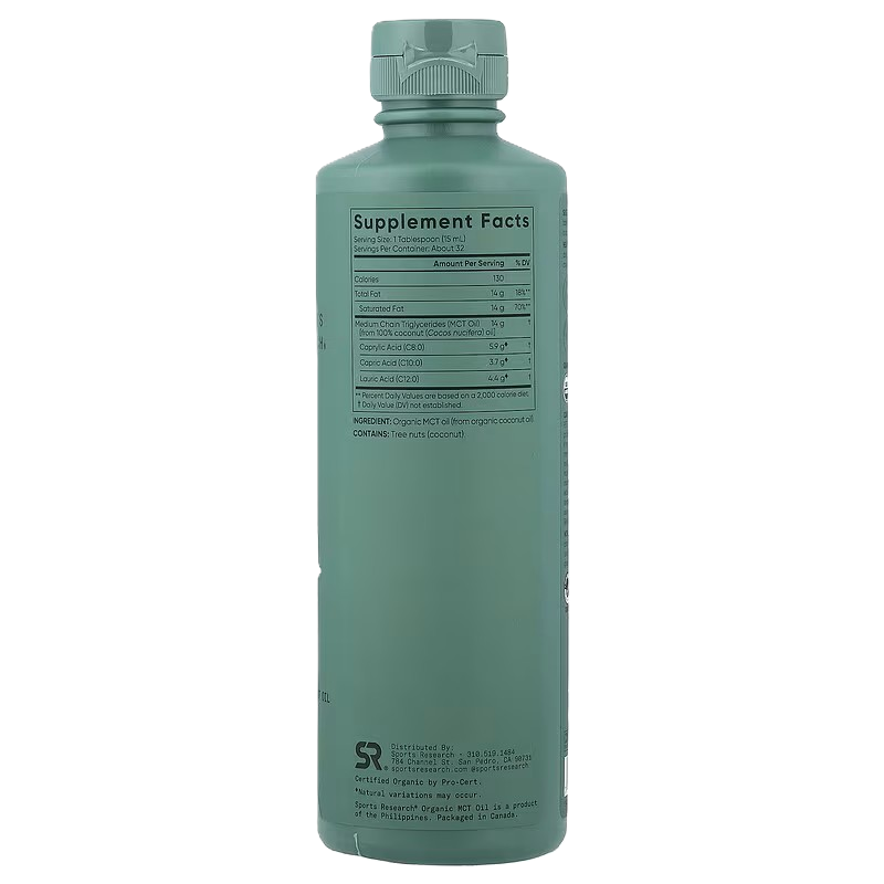 Sports Research MCT Oil Organic C8 C10 C12 16 oz