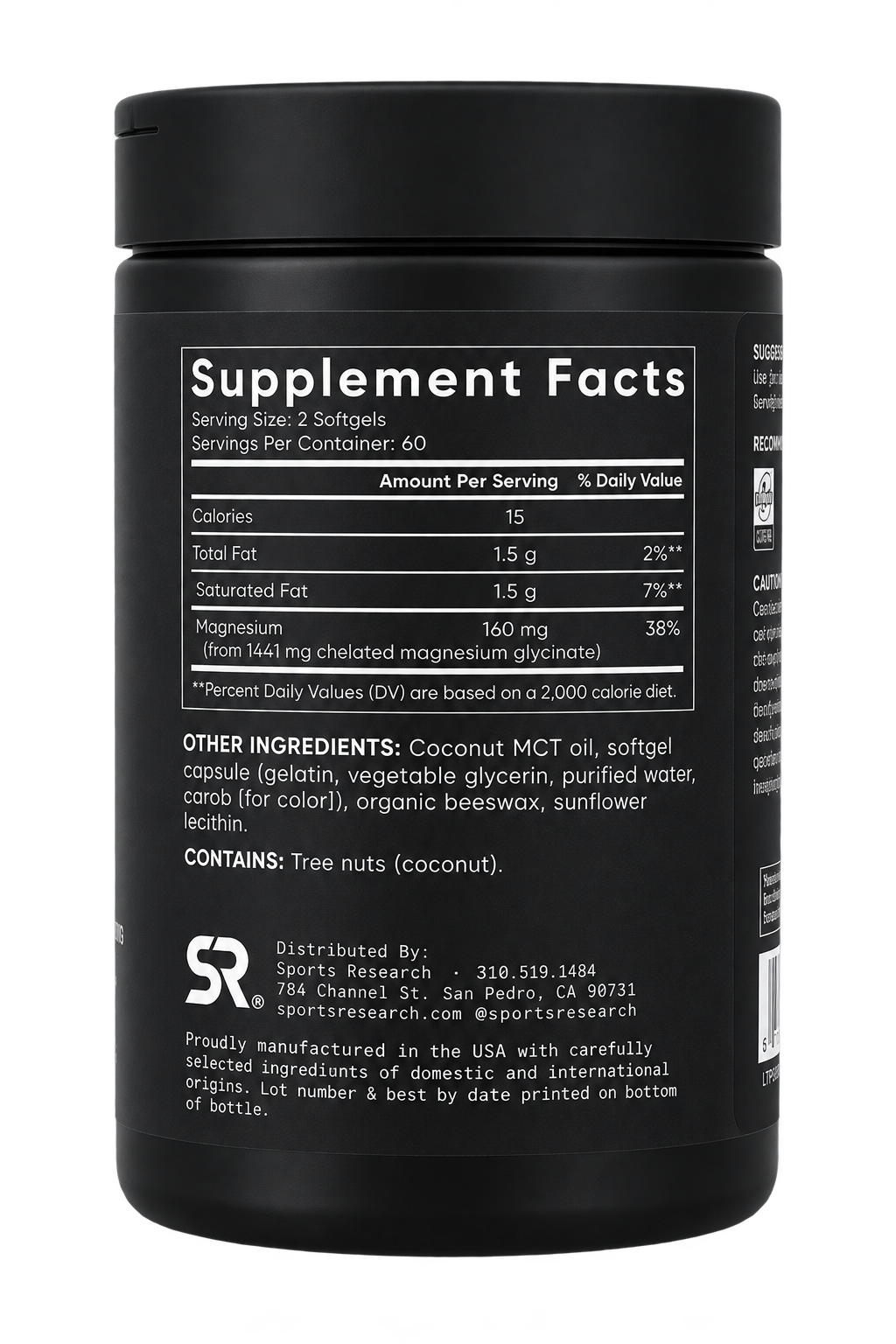Sports Research Magnesium Glycinate 160 mg 120 Softgels