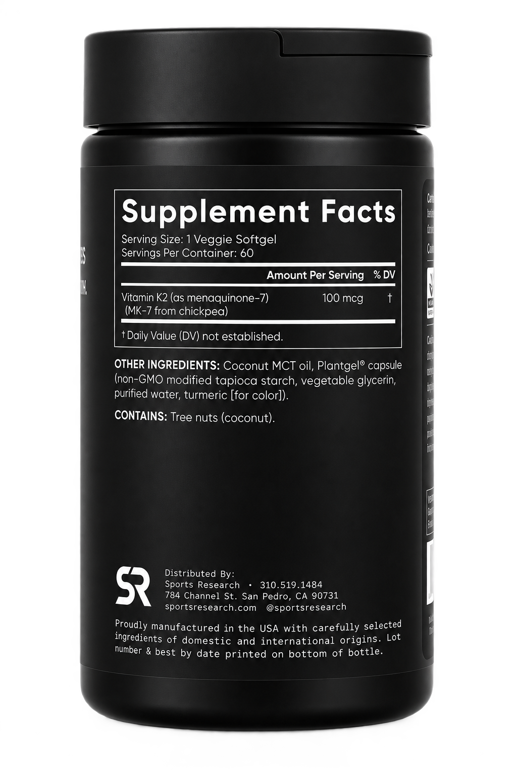 Sports Research Vitamin K2 100 mcg 60 Softgels