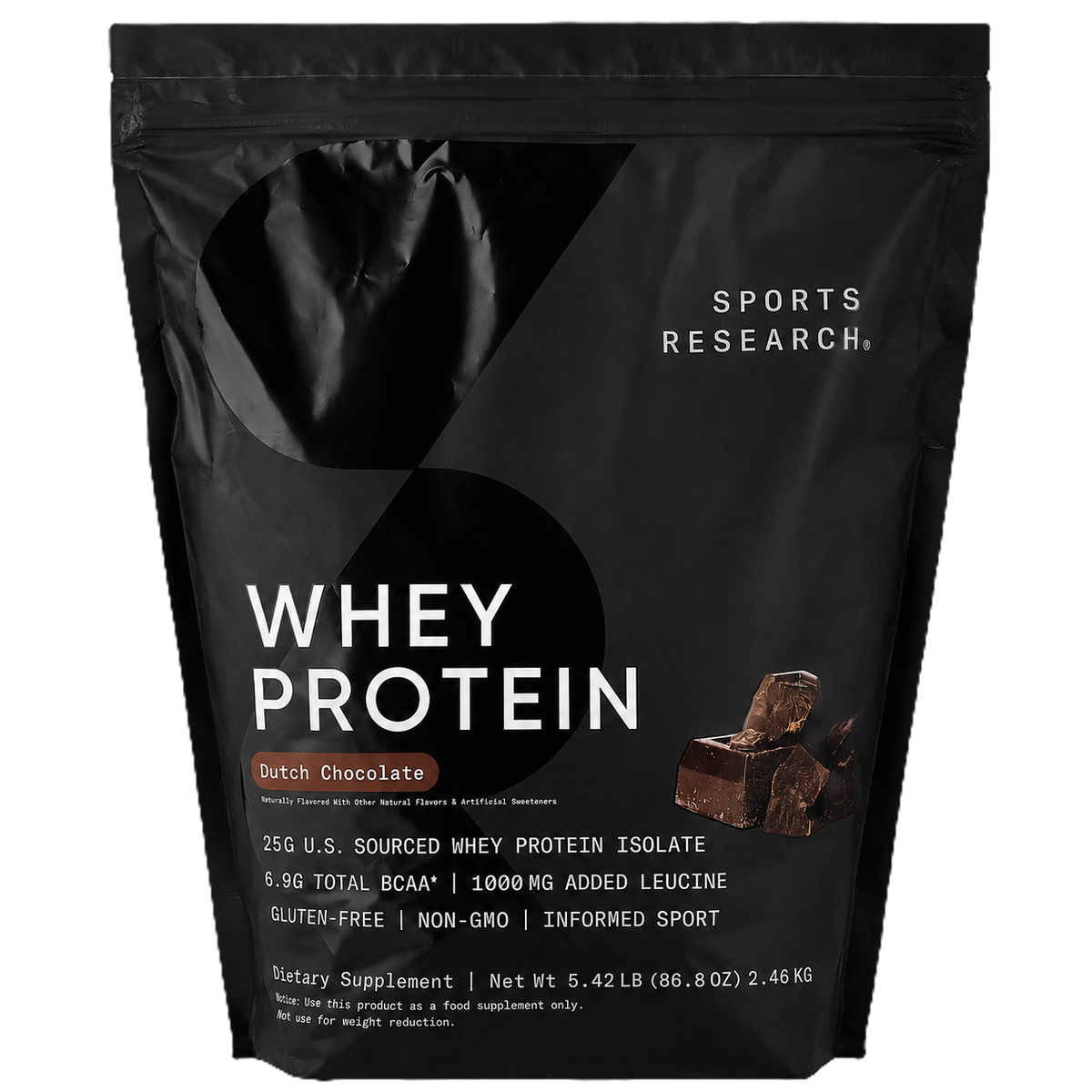 Sports Research Whey Protein Isolate Dutch Chocolate 60 serv
