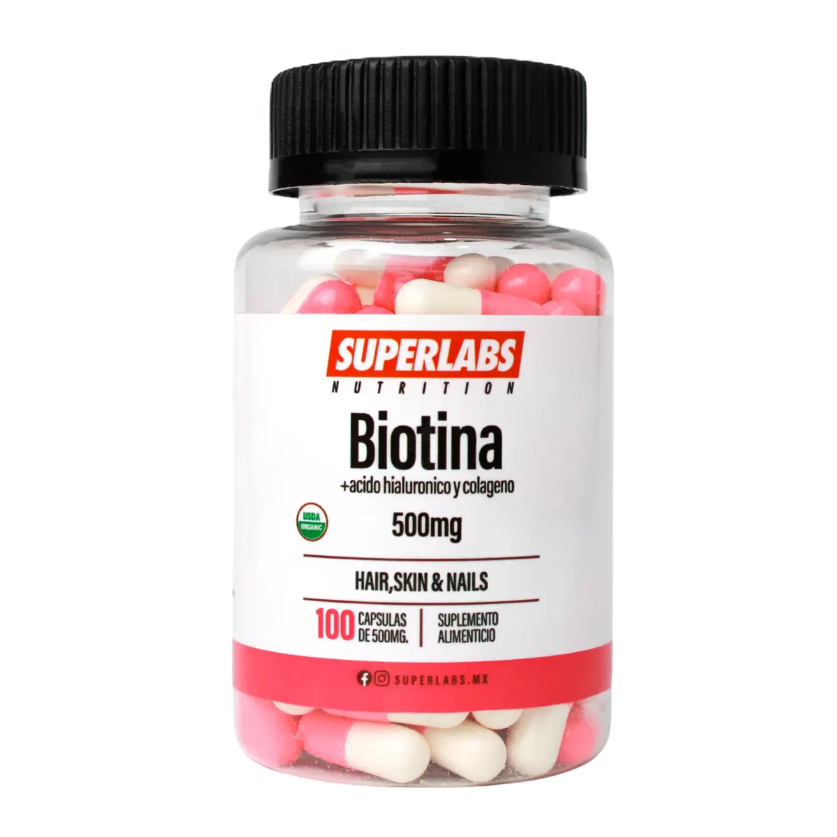 Superlabs Nutrition Biotina 500 mg 100 cápsulas