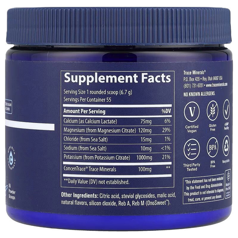 Trace Minerals Keto Electrolyte Powder Lemon Lime 330 g