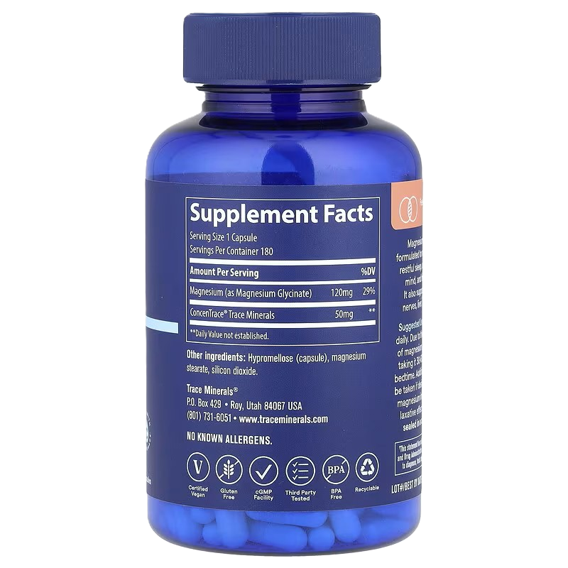 Trace Minerals Magnesium Glycinate 120 mg 180 ct