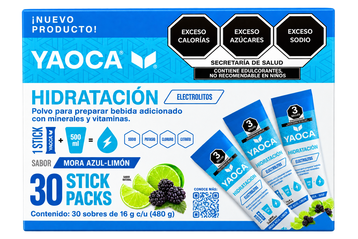 Yaoca Hidratación en Polvo — 30 sobres