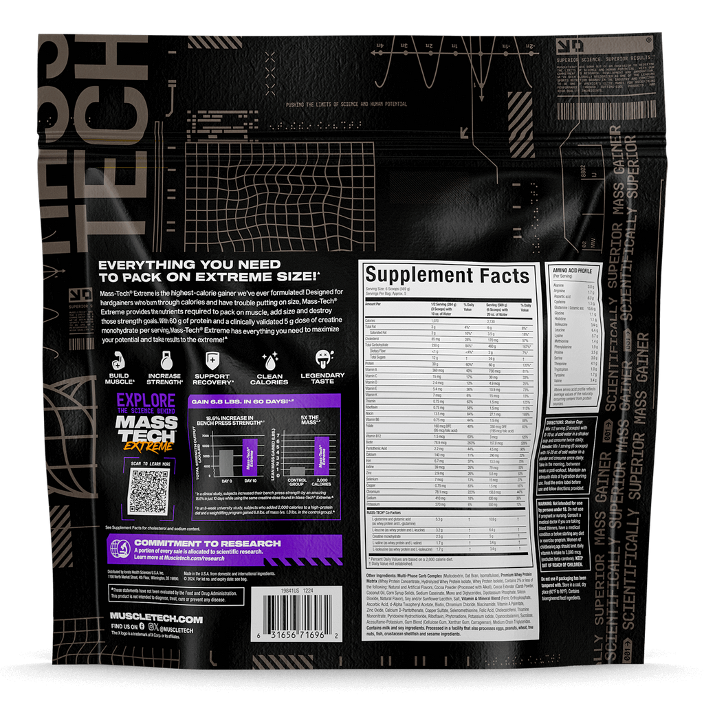 Mass-Tech™ Extreme, Suplemento para el aumento de masa muscular con alto contenido de proteína, 2,72 kg (6 lb)